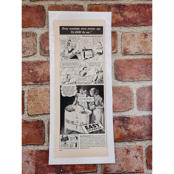 1950 Easy Spindrier Laundry Washday Easier Now for Housewives Vtg Print Ad - Picture 2 of 7